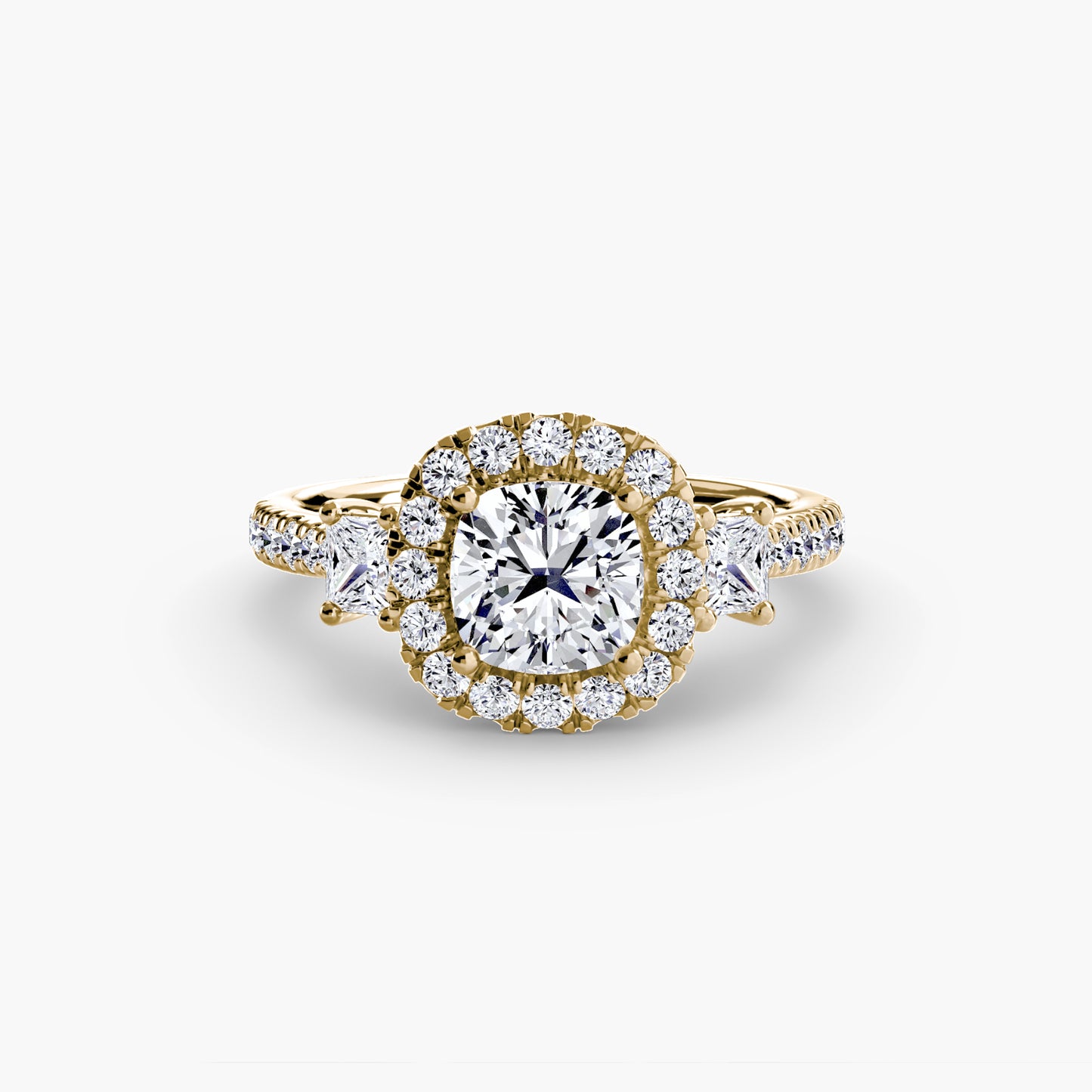 natural round diamond 0.69ct ring top view