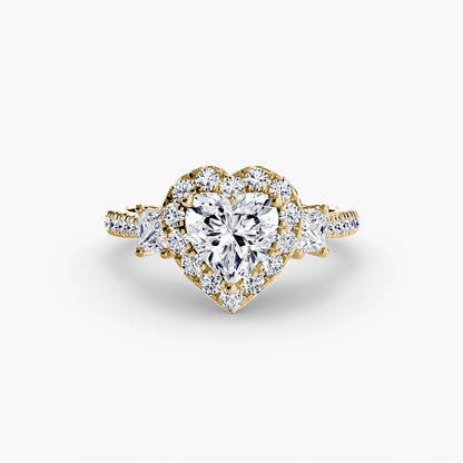 natural round diamond 0.69ct ring on white background