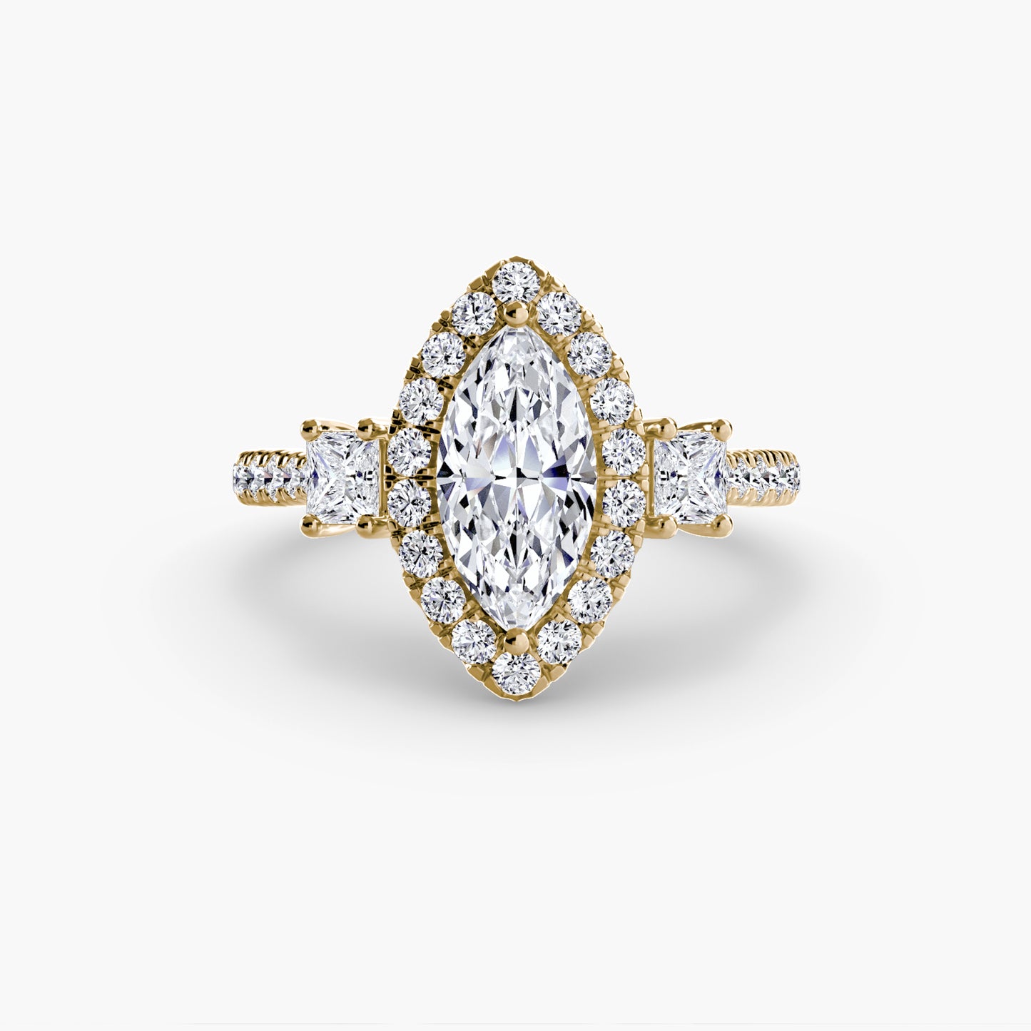 natural round diamond 0.69ct ring three quarter angle