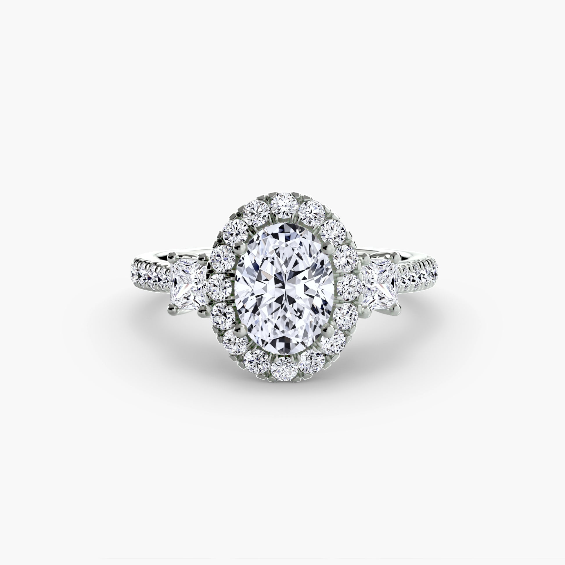 natural round diamond 0.69ct ring three quarter angle