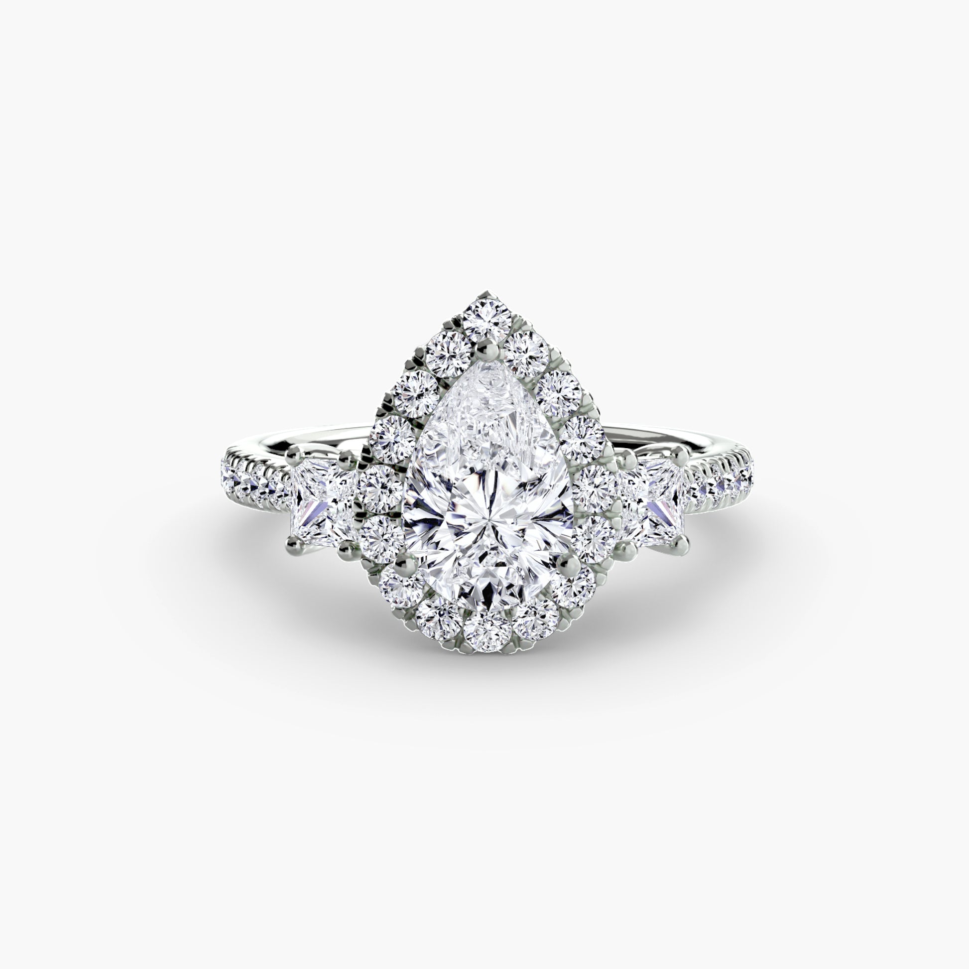 natural round diamond 0.69ct ring on white background