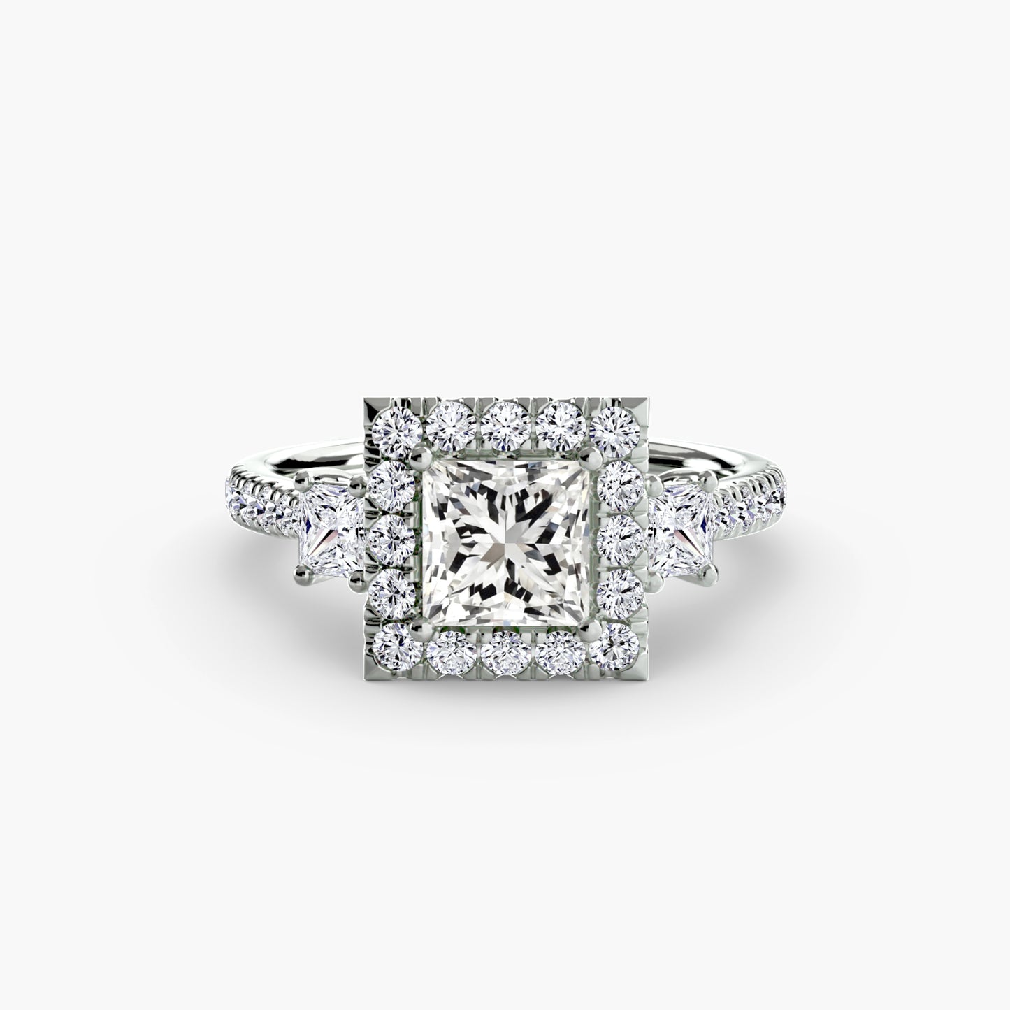 natural round diamond 0.69ct ring with diamond accents