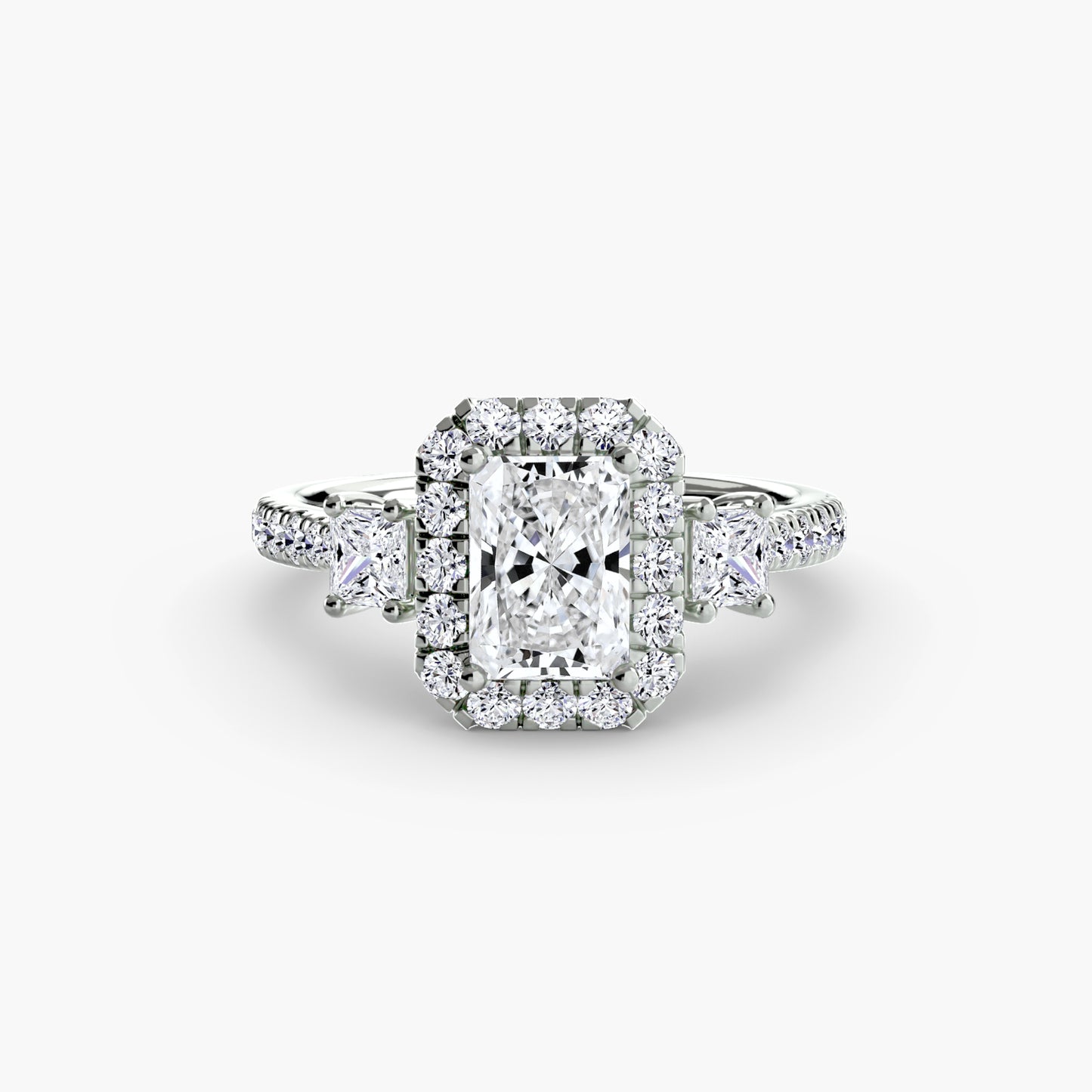 natural round diamond 0.69ct ring three quarter angle