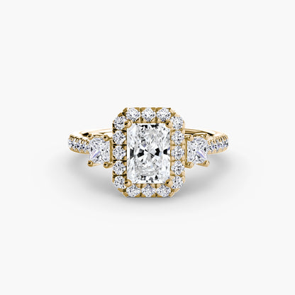 natural round diamond 0.69ct ring with diamond accents