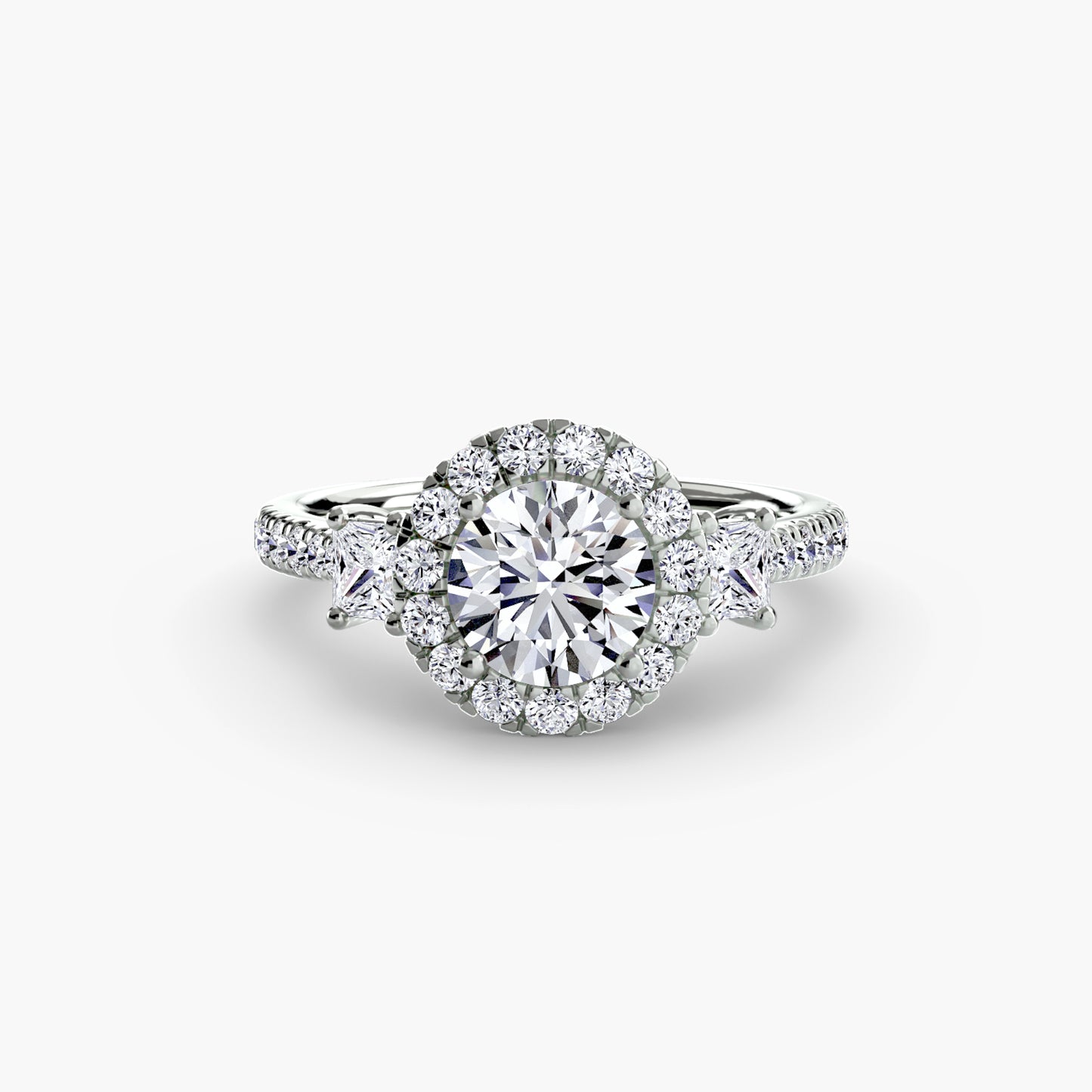 natural round diamond 0.69ct ring front view