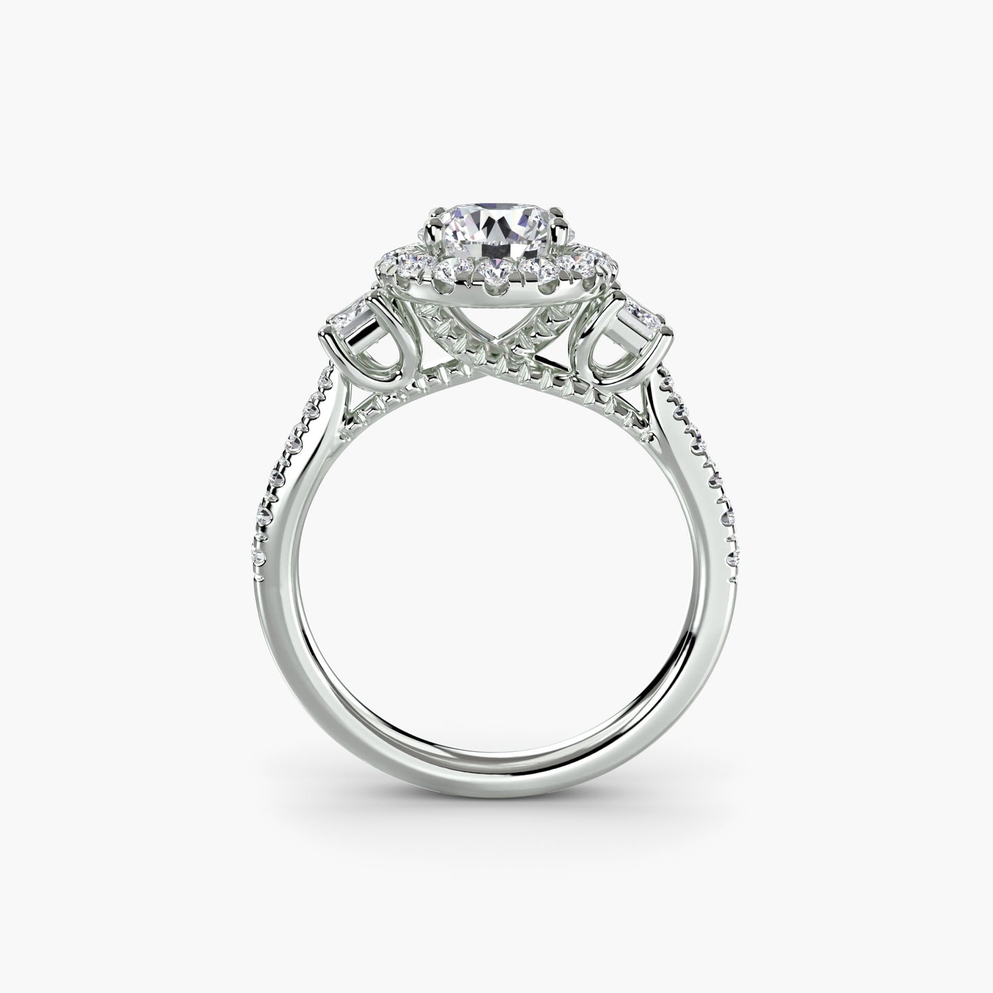 natural round diamond 0.69ct ring side angle