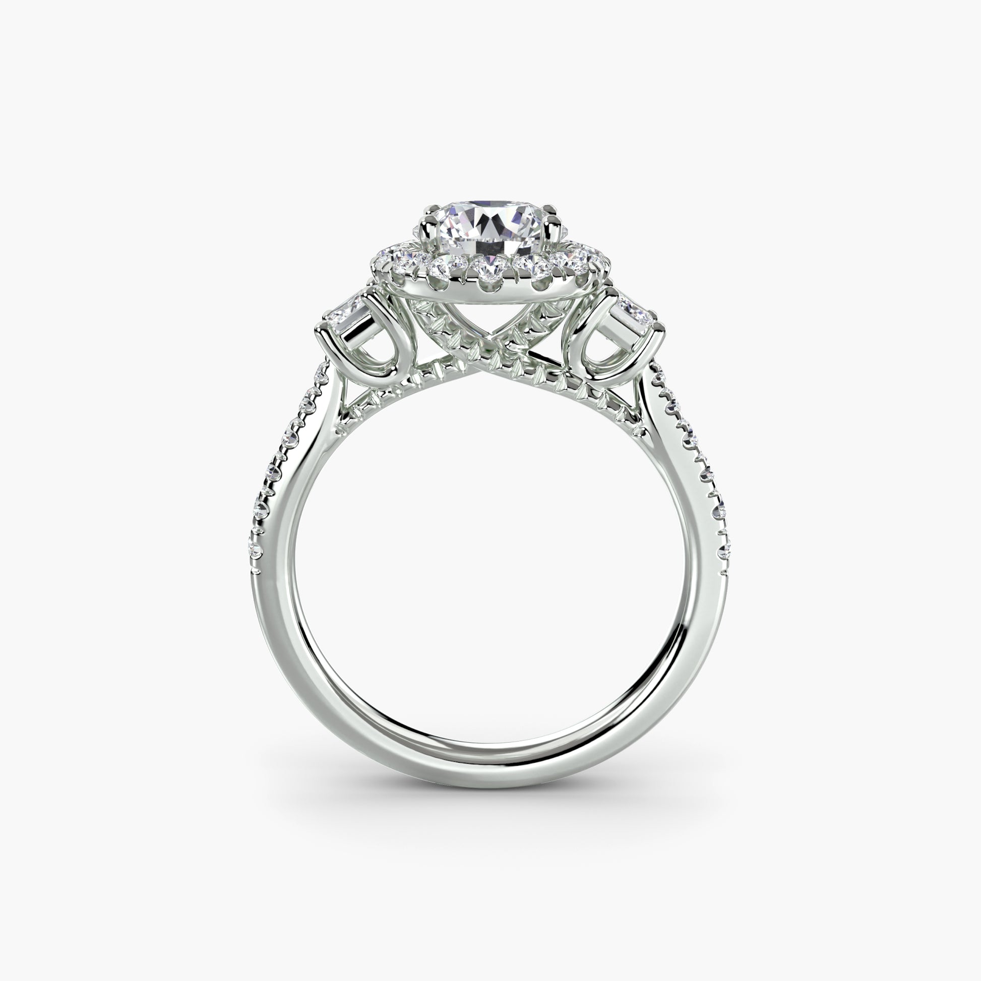 natural round diamond 0.69ct ring side angle