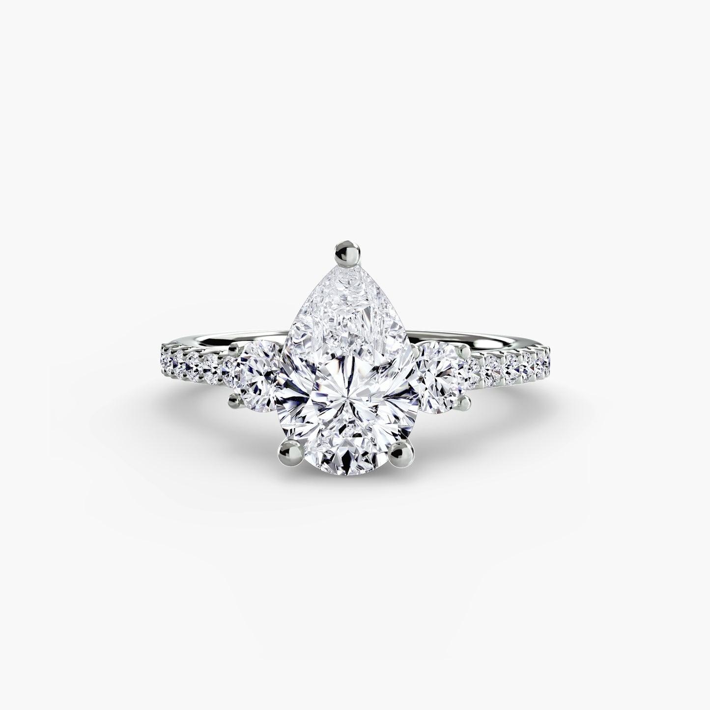natural round diamond 0.40ct band front view