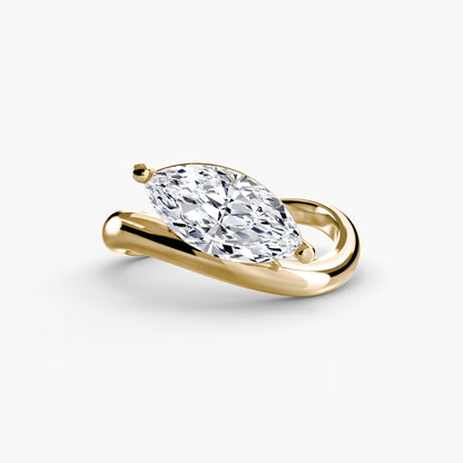 natural diamond ring three quarter angle