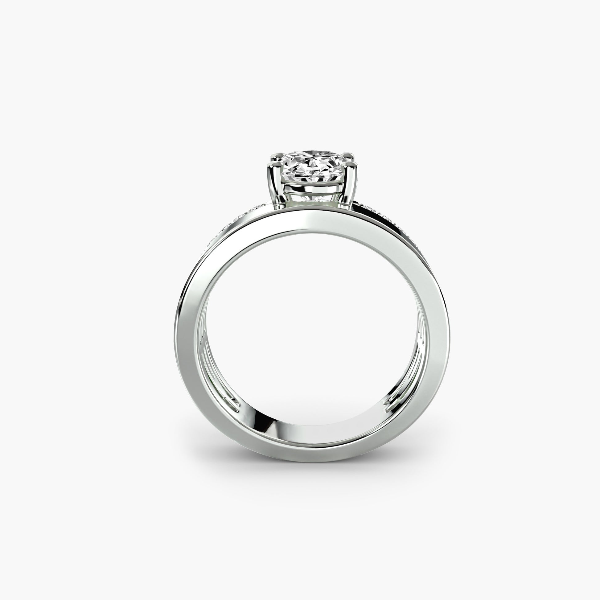 natural round diamond 0.13ct band side angle
