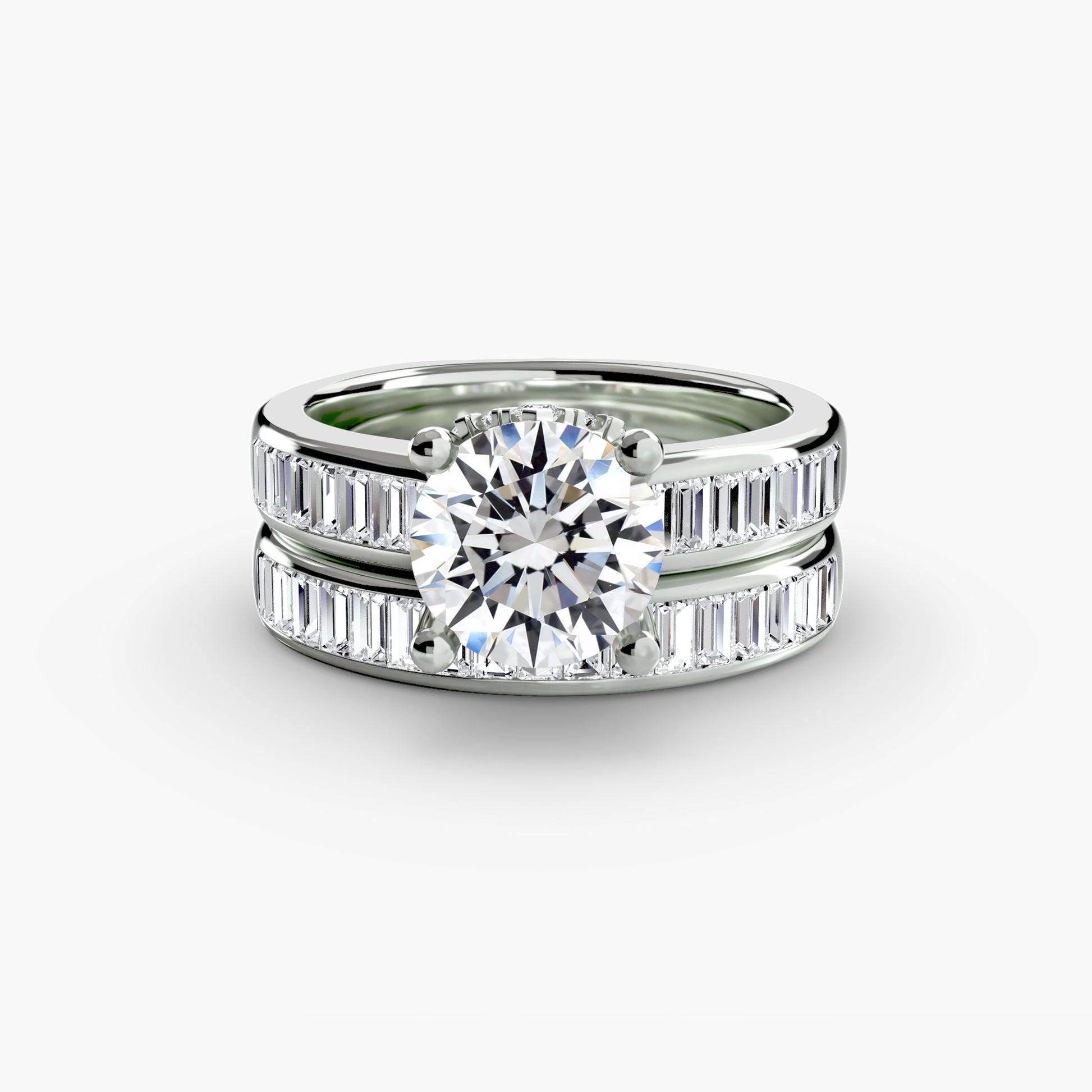 natural round diamond 1.08ct ring front view