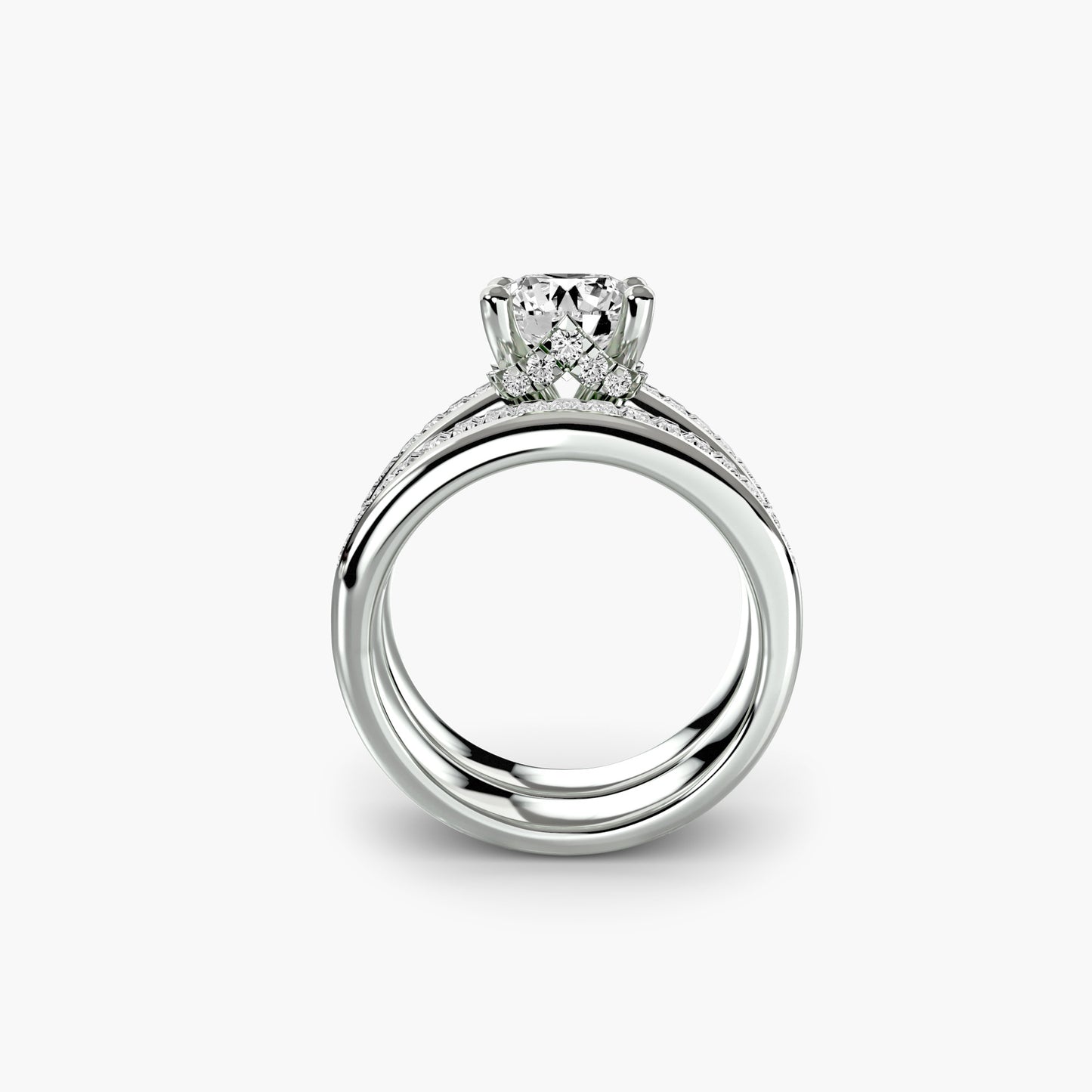 natural round diamond 1.08ct ring side angle