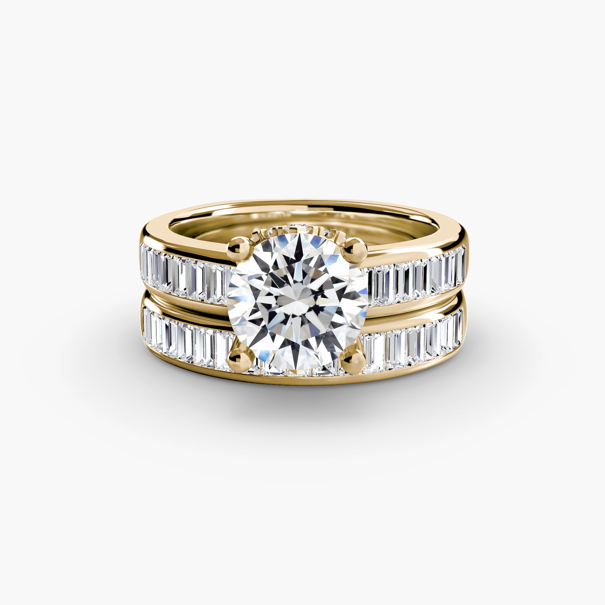 natural round diamond 1.08ct ring on white background
