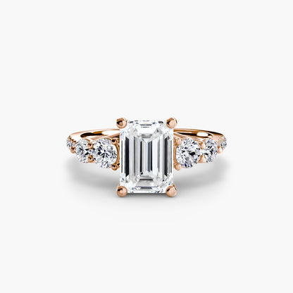 natural round diamond 0.49ct band front view