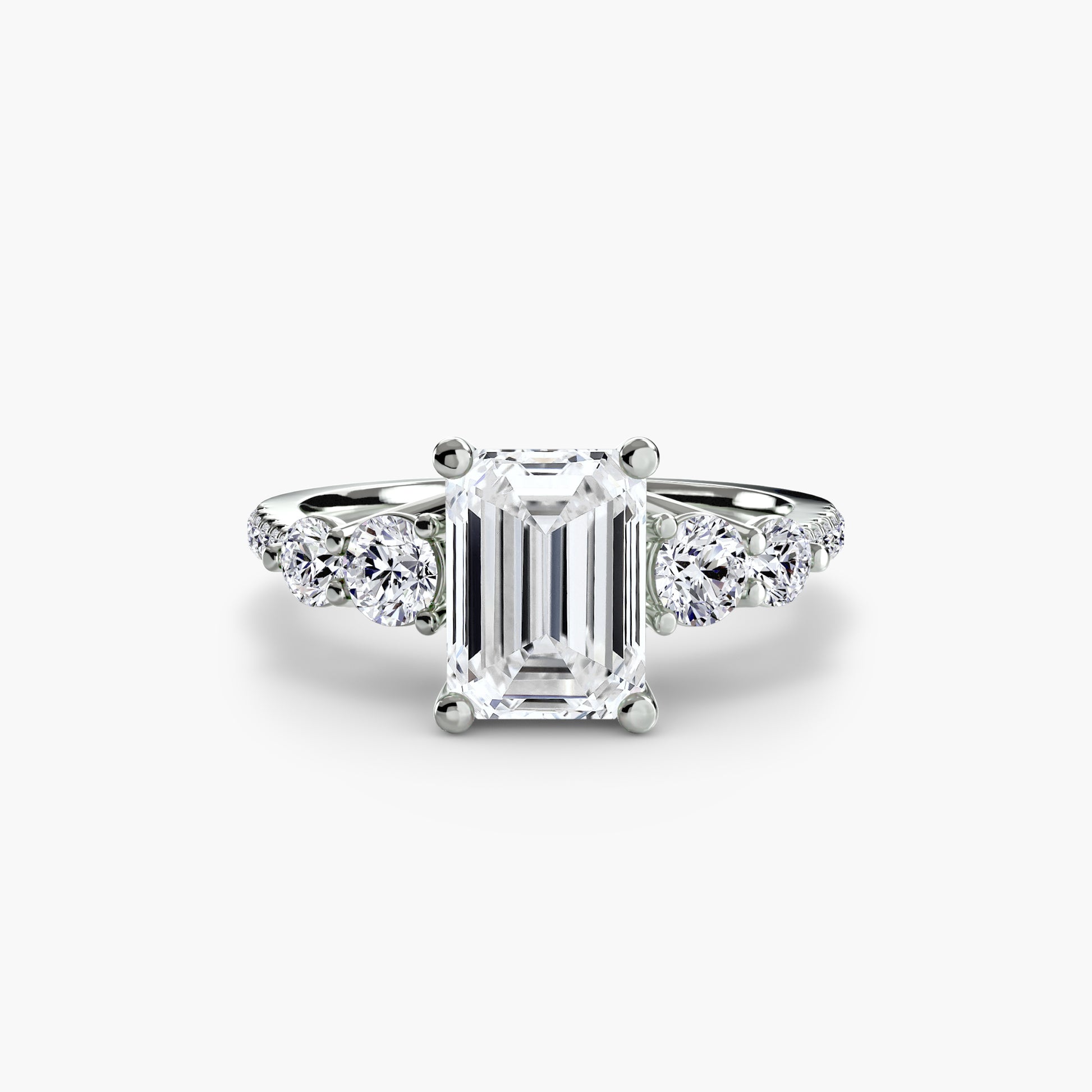 natural round diamond 0.49ct band three quarter angle