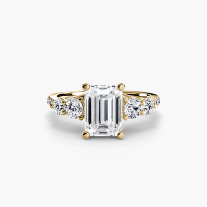 natural round diamond 0.49ct band with diamond accents