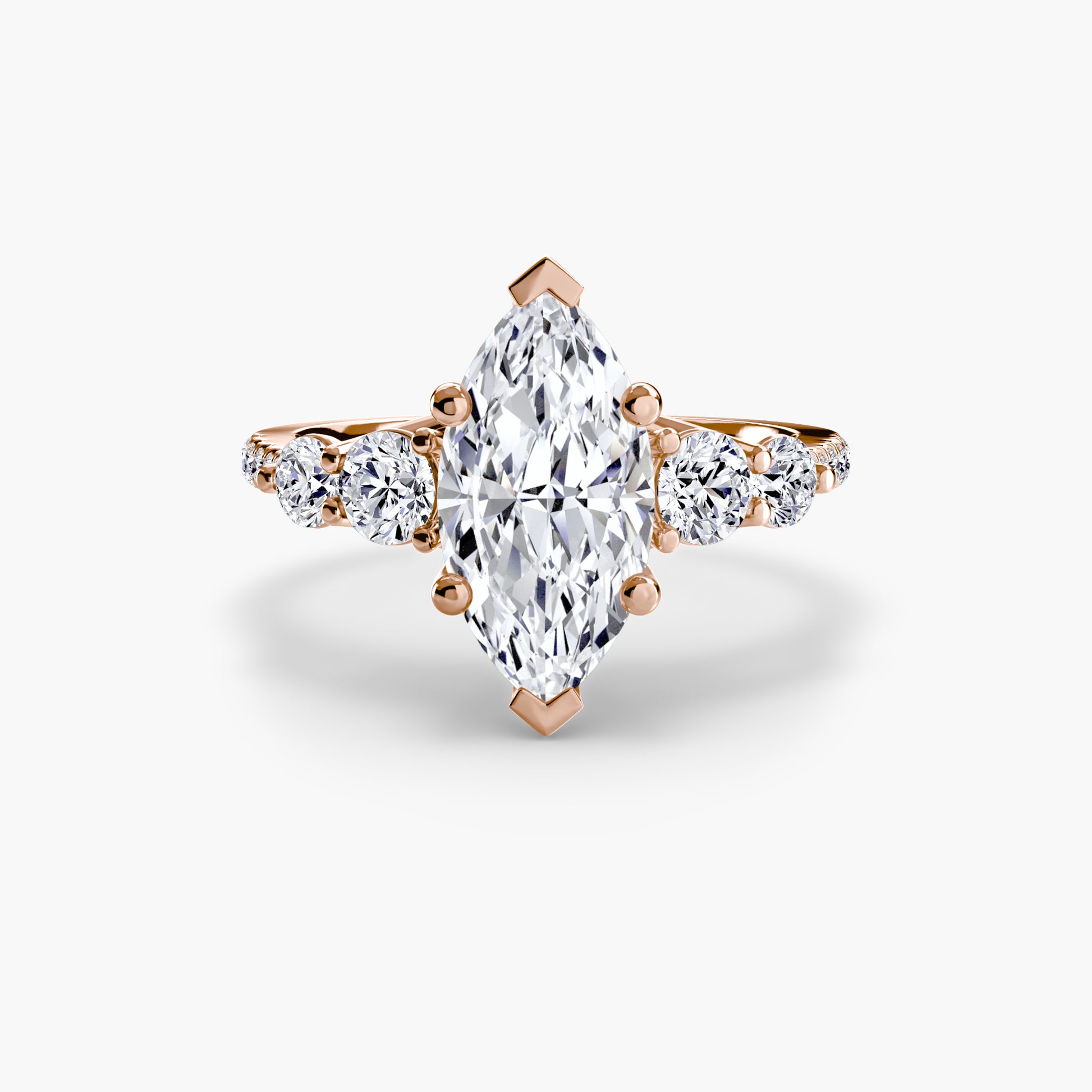 natural round diamond 0.49ct band profile view