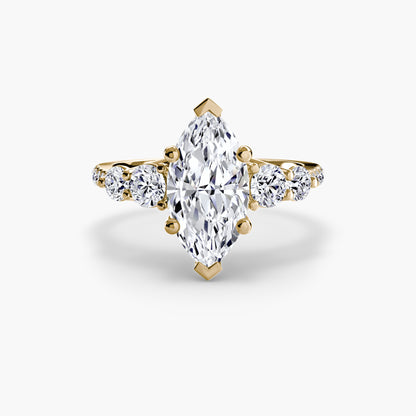 natural round diamond 0.49ct band with diamond accents