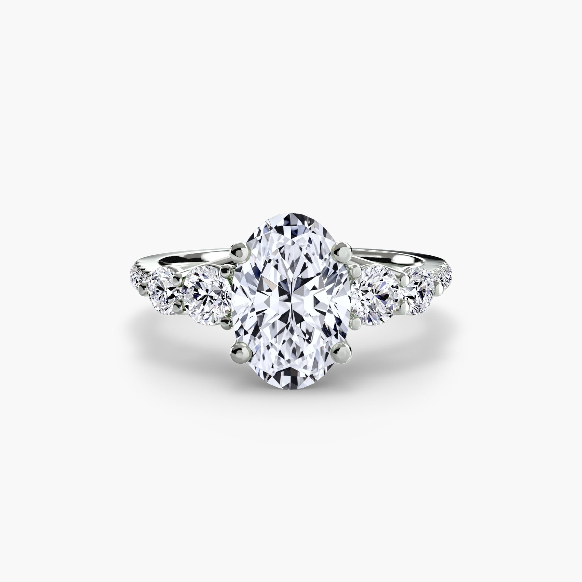 natural round diamond 0.49ct band profile view