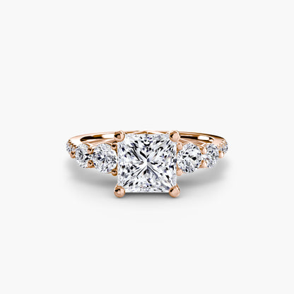 natural round diamond 0.49ct band three quarter angle