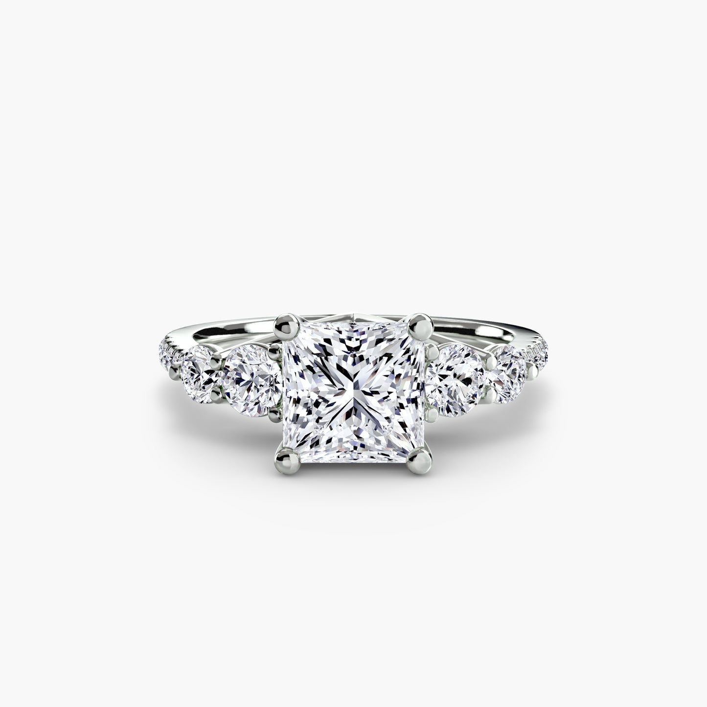 natural round diamond 0.49ct band profile view