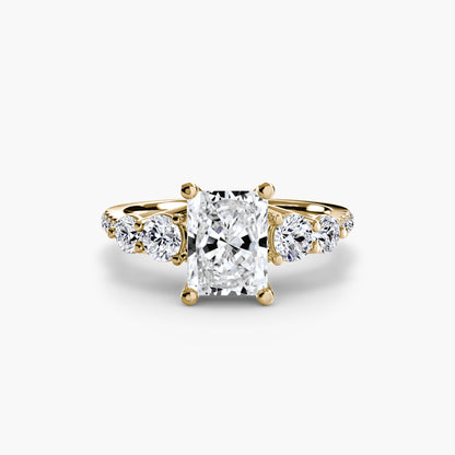 natural round diamond 0.49ct band profile view