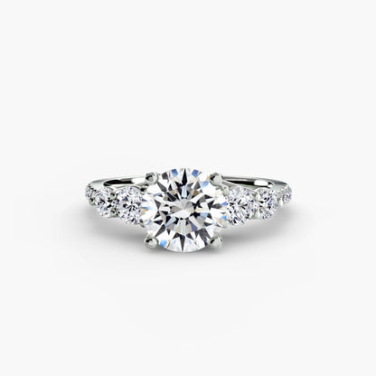 natural round diamond 0.49ct band on white background