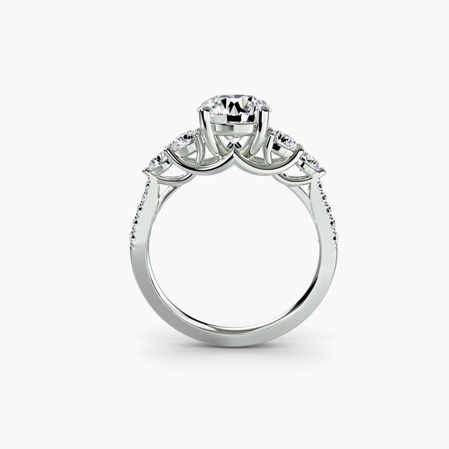 natural round diamond 0.49ct band side angle