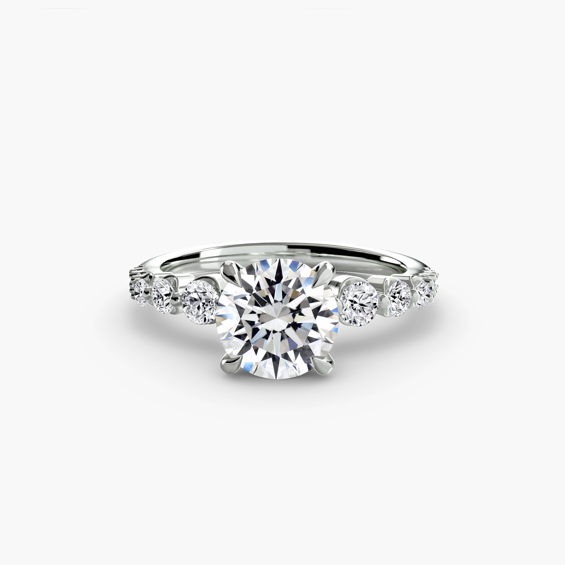 natural round diamond 0.45ct ring profile view