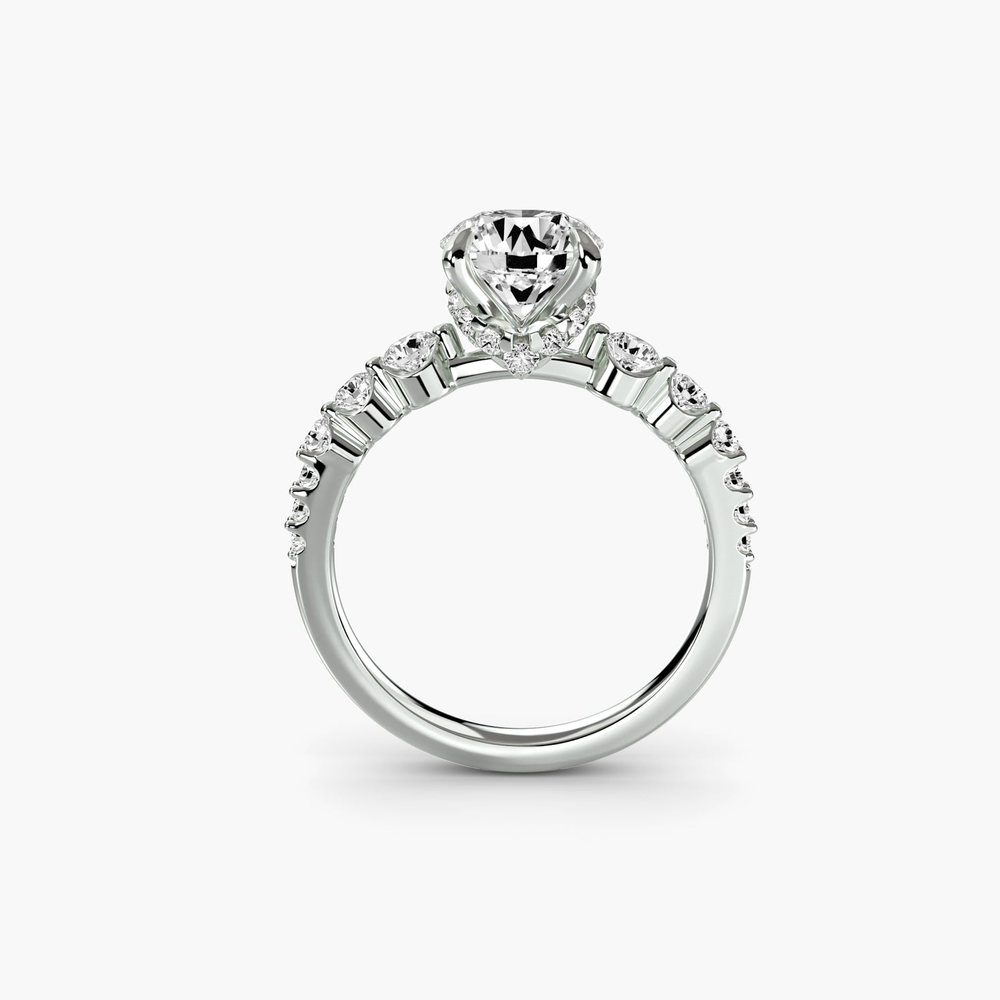natural round diamond 0.45ct ring side angle