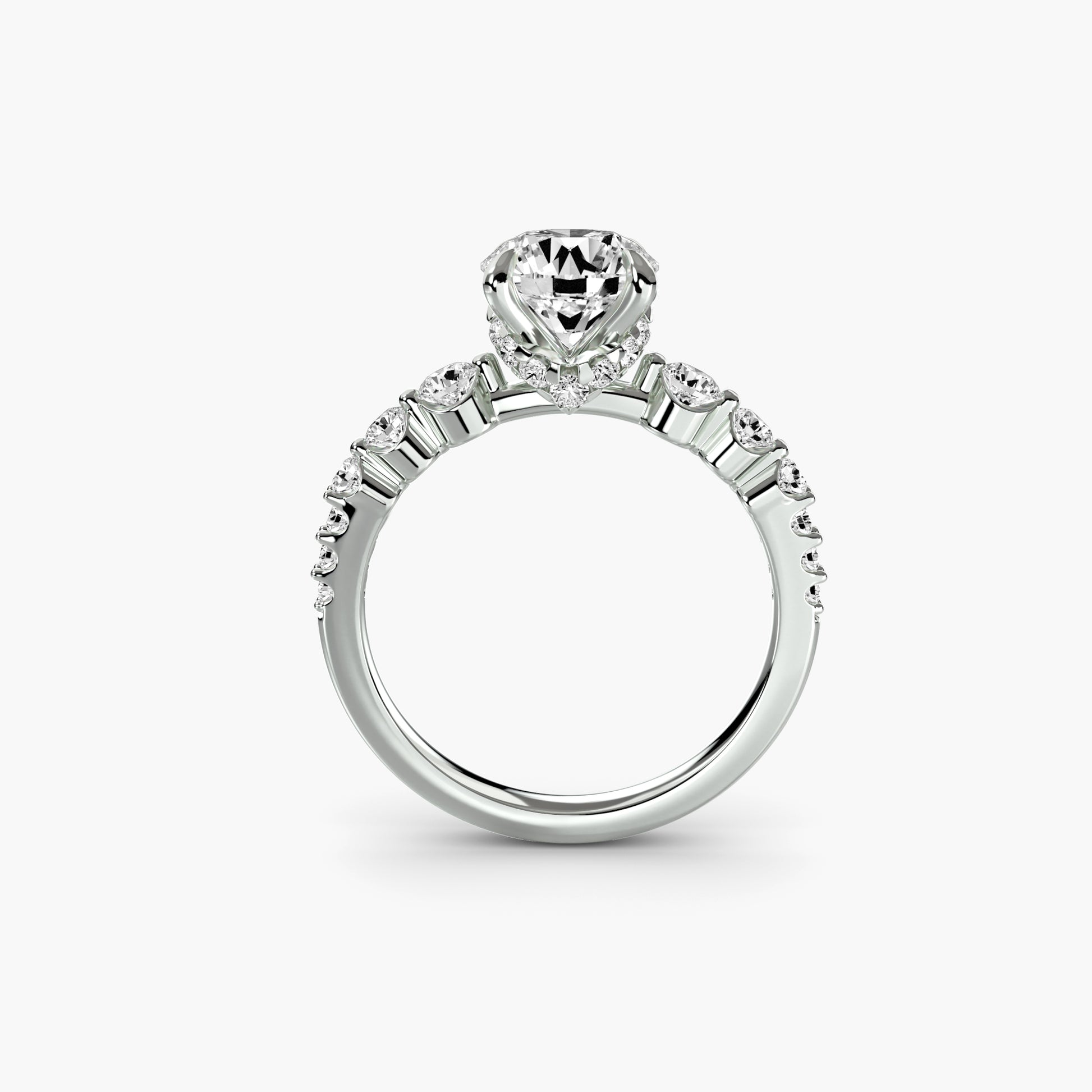 natural round diamond 0.45ct ring side angle
