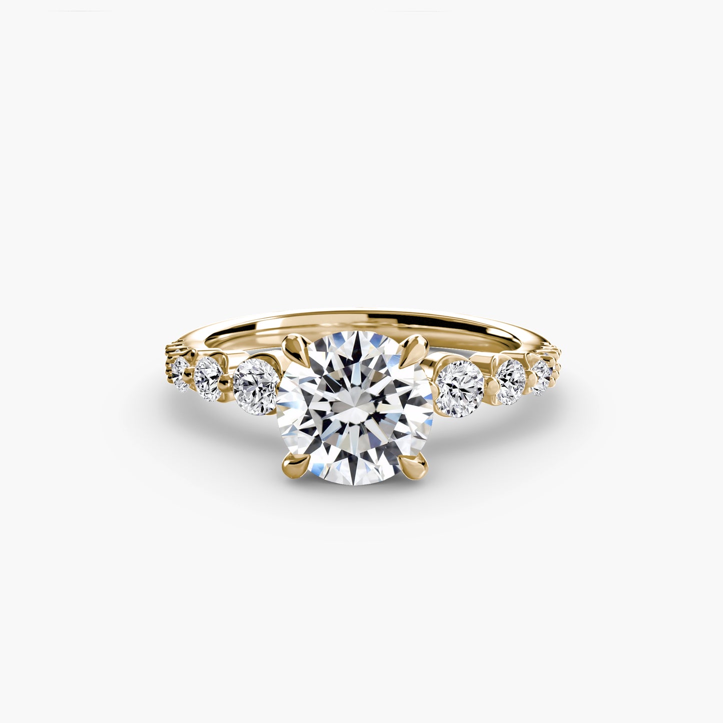 natural round diamond 0.45ct ring close up detail