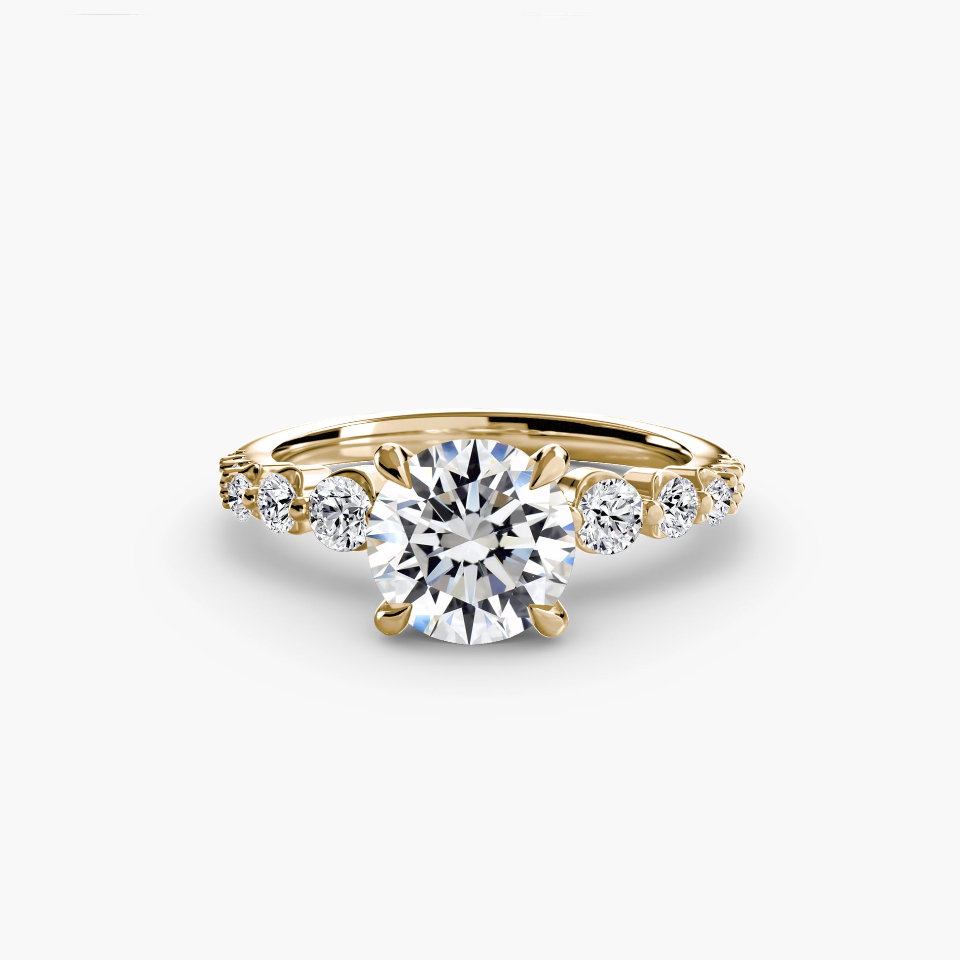 natural round diamond 0.45ct ring three quarter angle