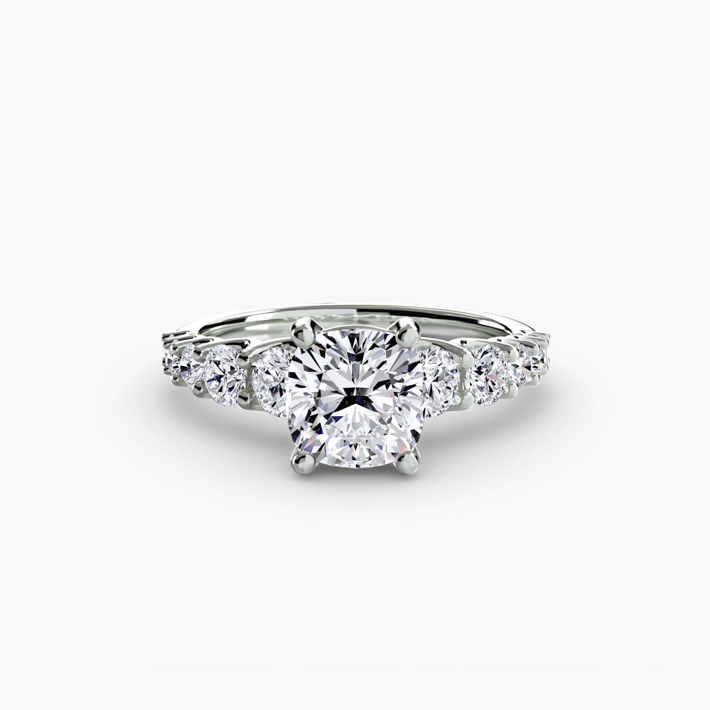 natural round diamond 1.38ct ring band detail
