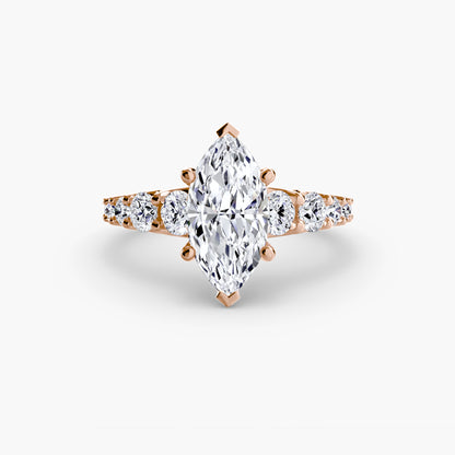 natural round diamond 1.38ct ring profile view