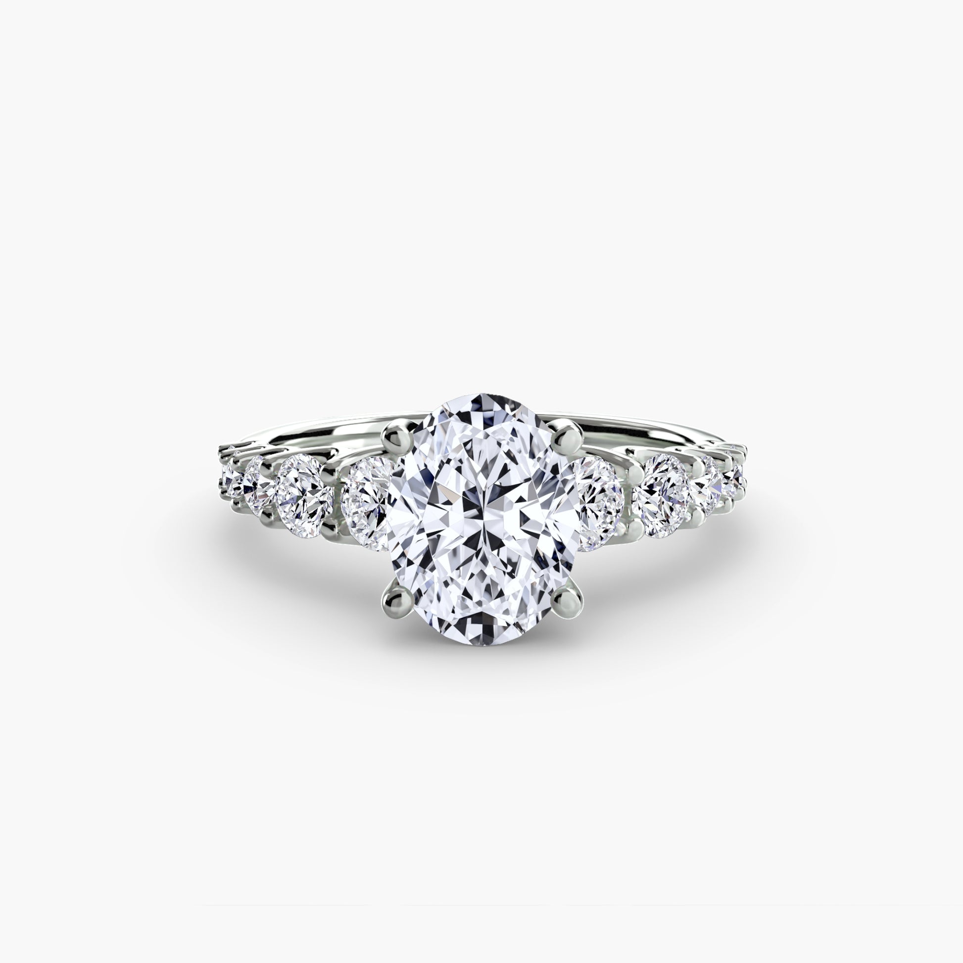 natural round diamond 1.38ct ring three quarter angle