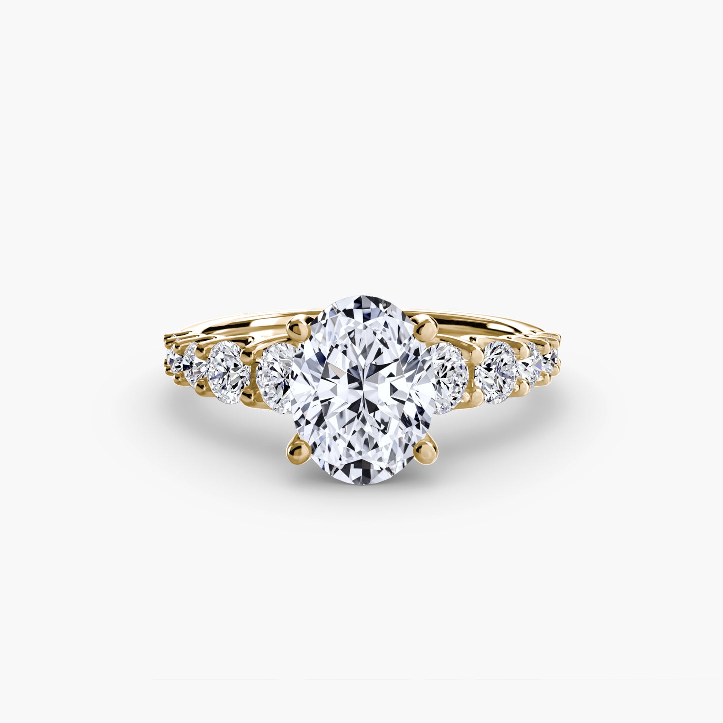 natural round diamond 1.38ct ring profile view