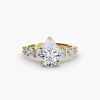 natural round diamond 1.38ct ring top view