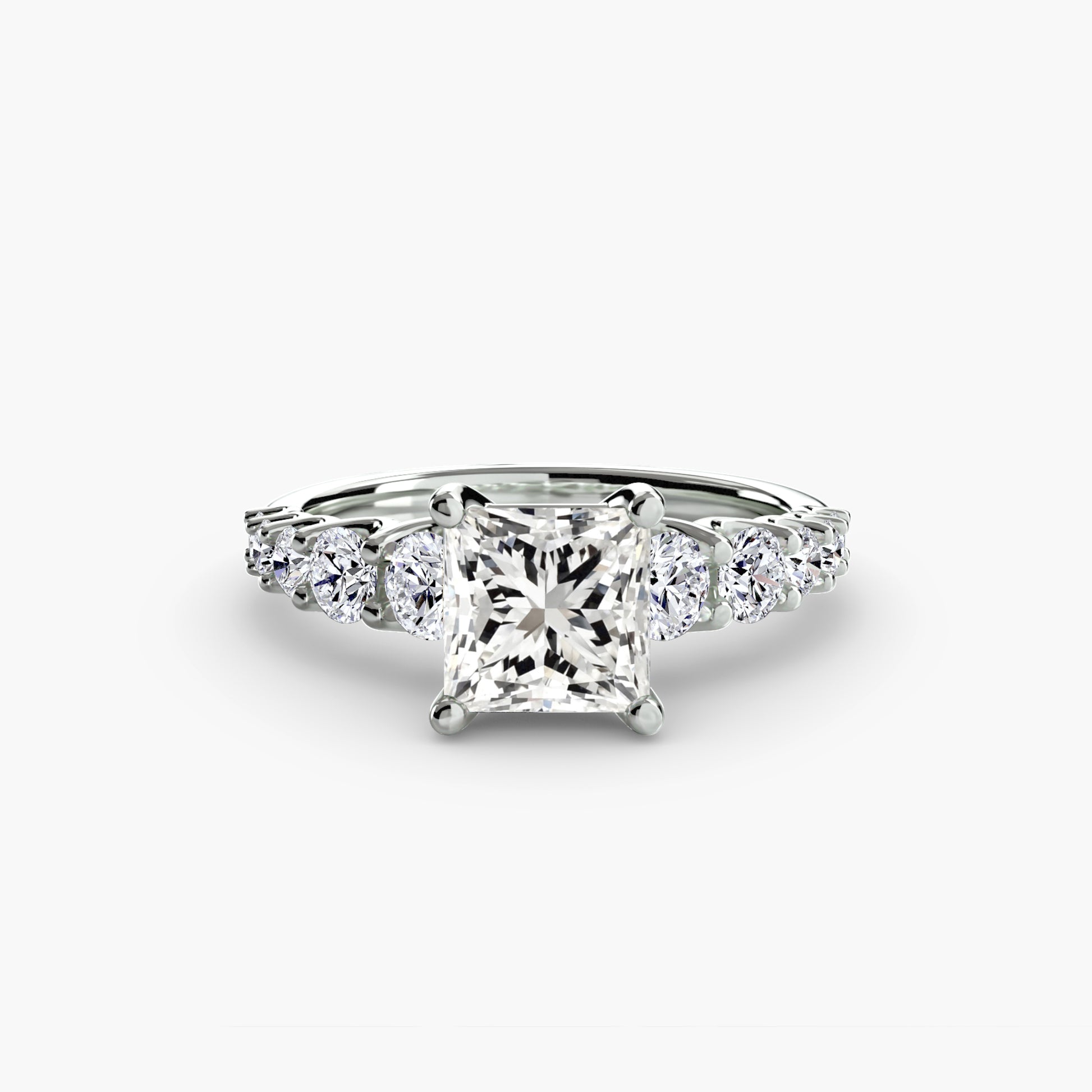 natural round diamond 1.38ct ring three quarter angle