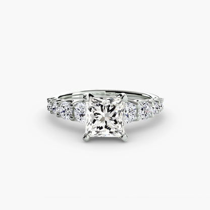 natural round diamond 1.38ct ring three quarter angle