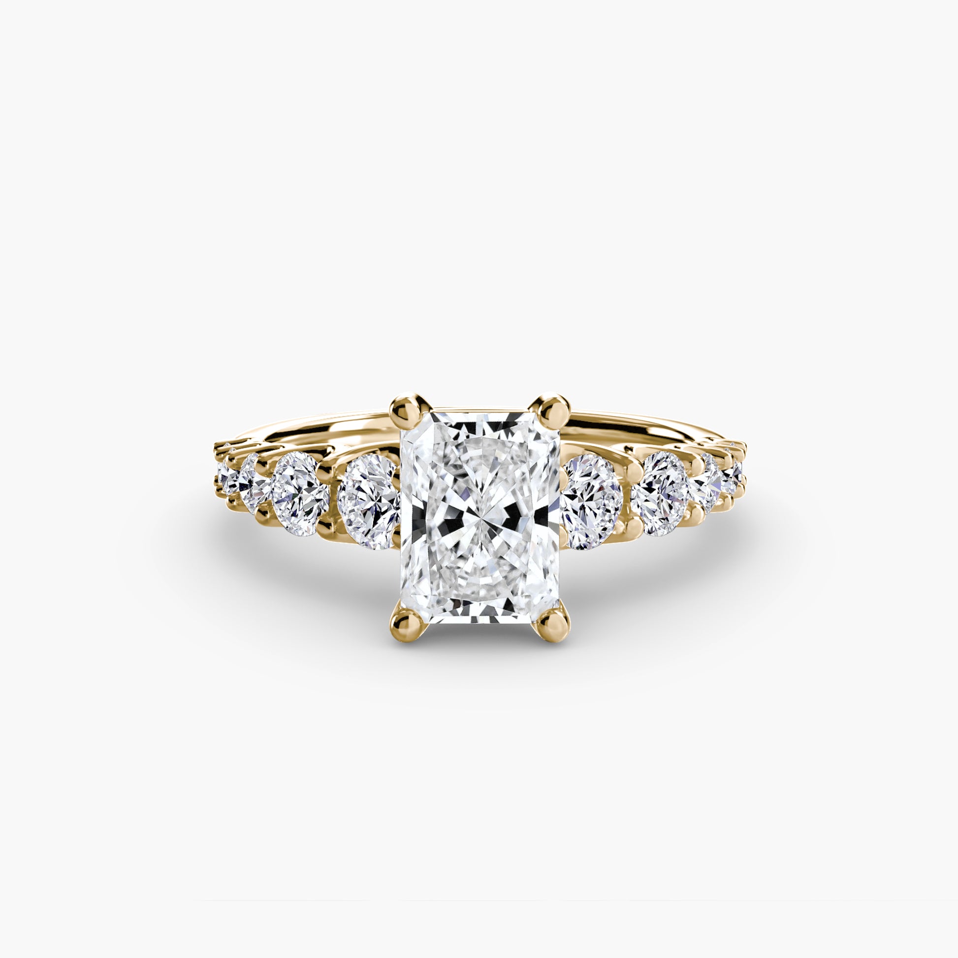 natural round diamond 1.38ct ring three quarter angle