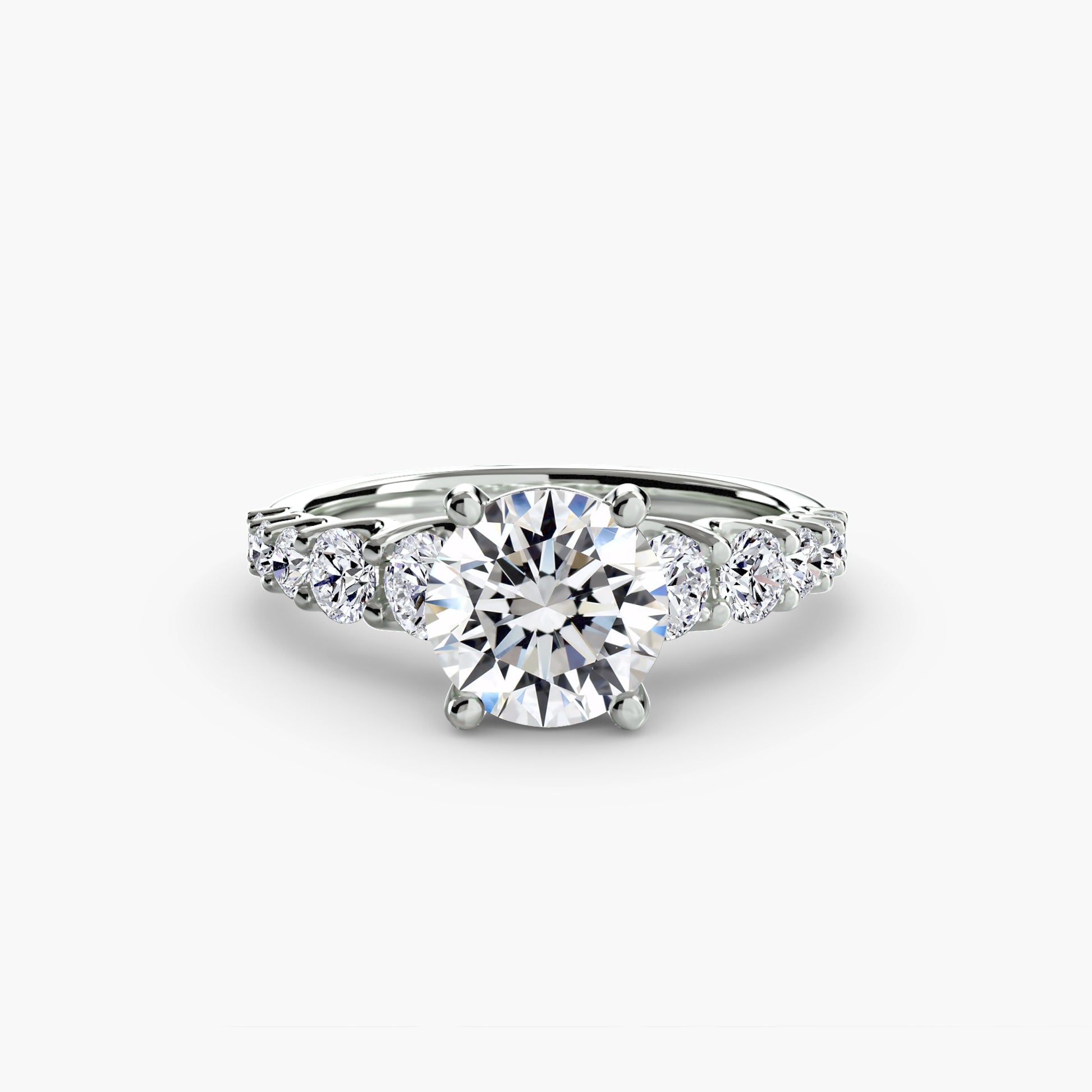natural round diamond 1.38ct ring band detail
