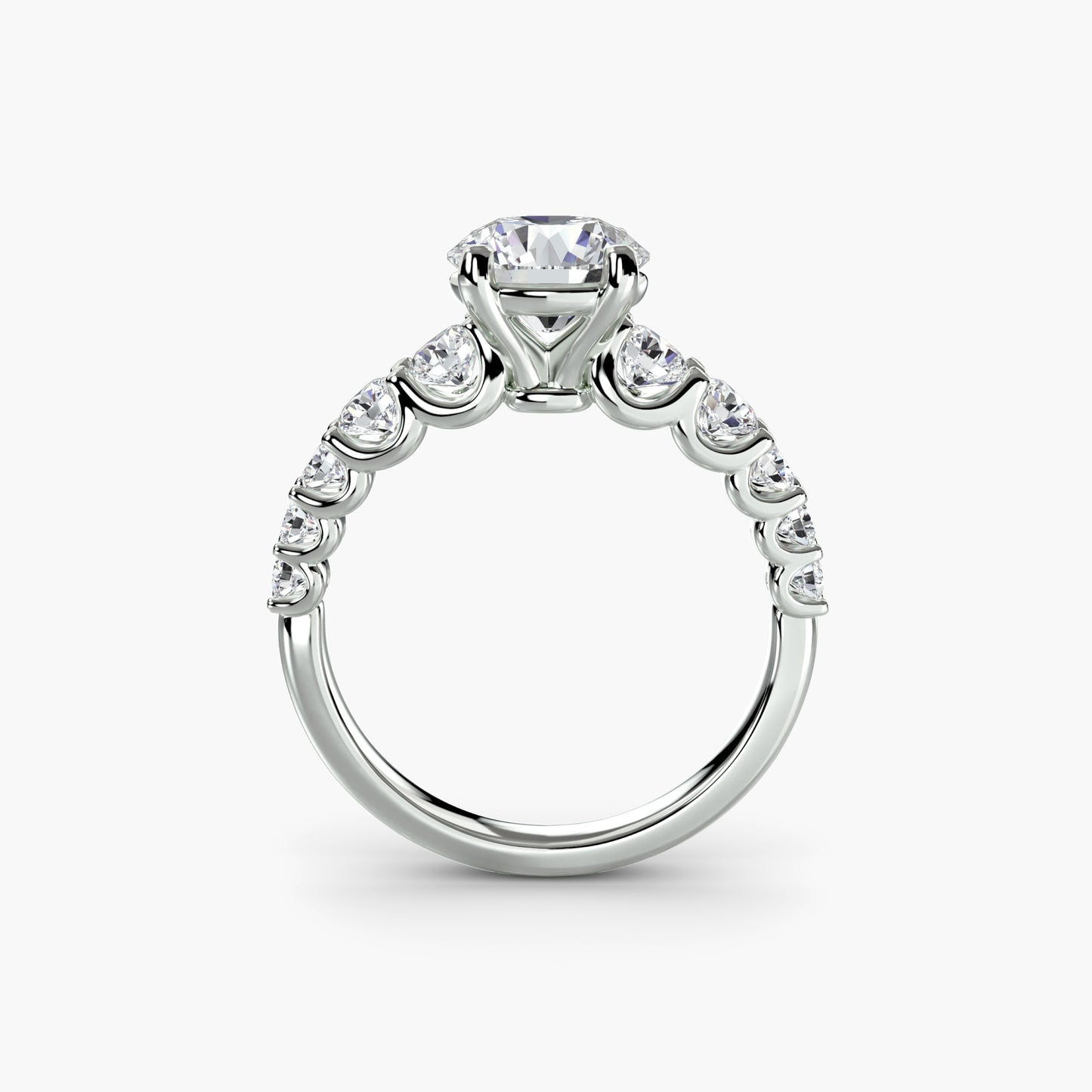 natural round diamond 1.38ct ring side angle