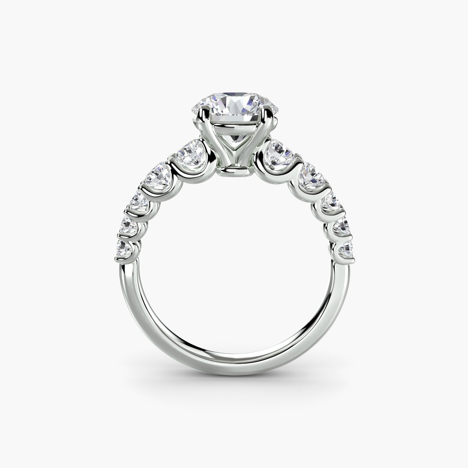 natural round diamond 1.38ct ring side angle