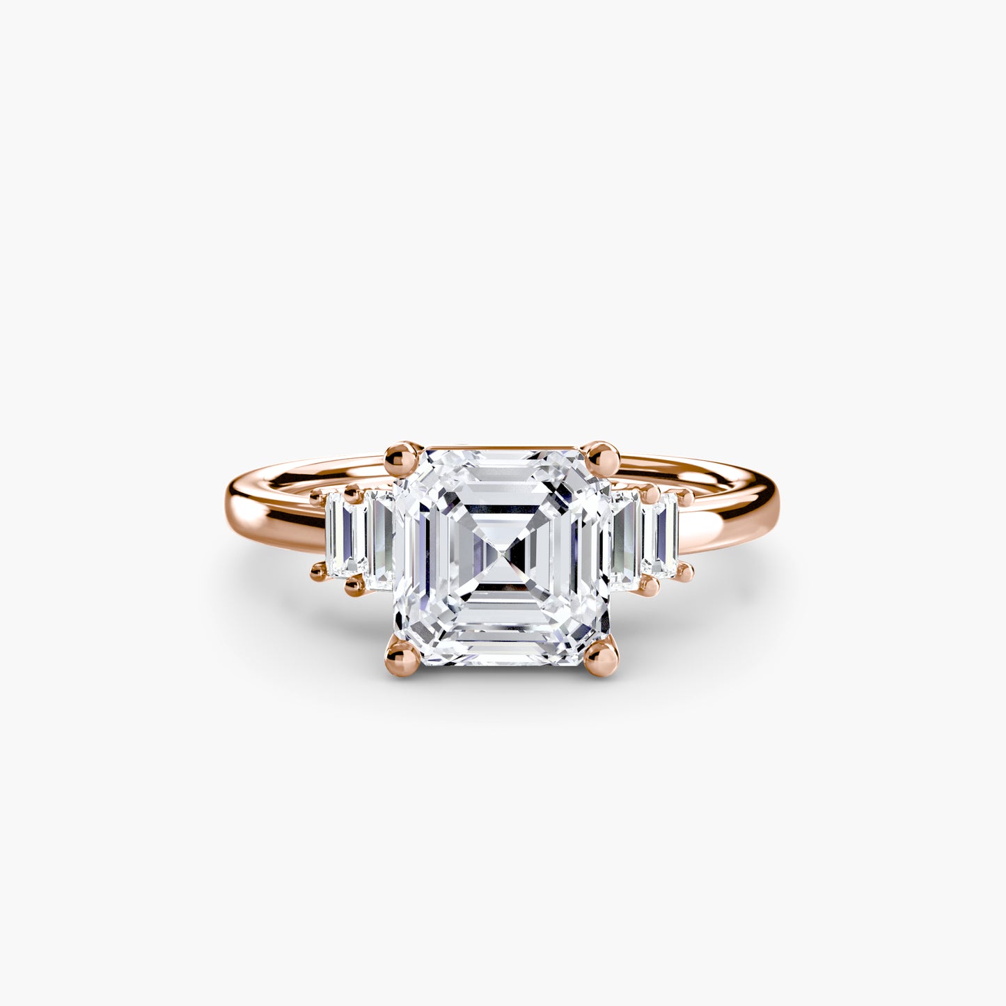 natural round diamond 0.17ct ring on white background