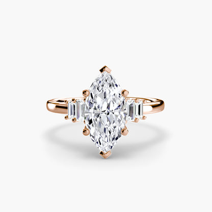 natural round diamond 0.17ct ring with diamond accents
