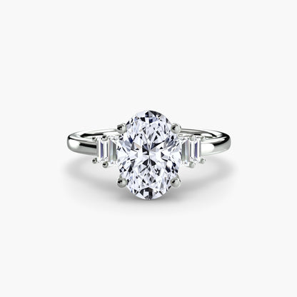 natural round diamond 0.17ct ring three quarter angle