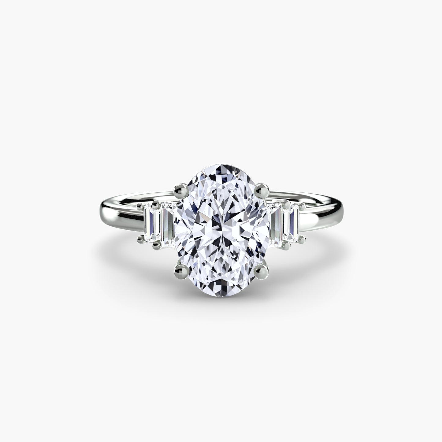 natural round diamond 0.17ct ring profile view