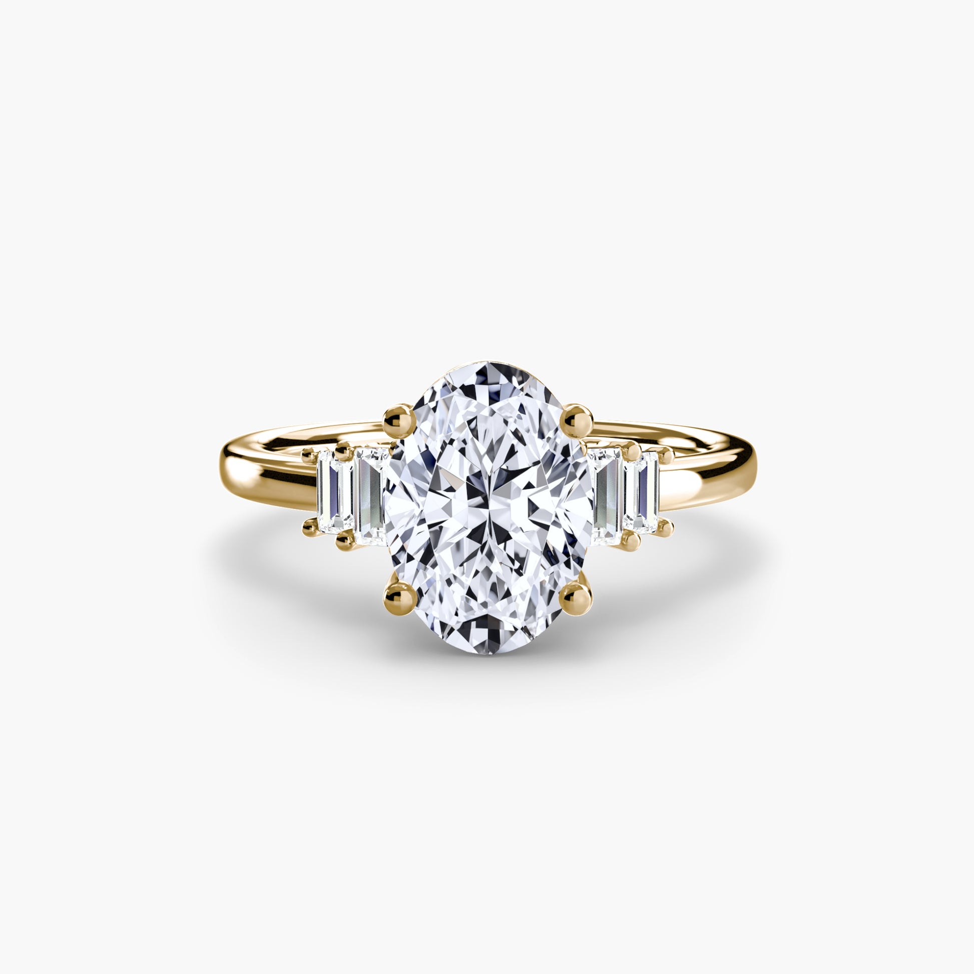natural round diamond 0.17ct ring profile view