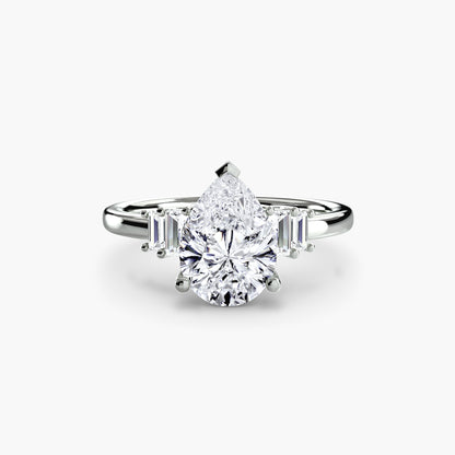 natural round diamond 0.17ct ring on white background